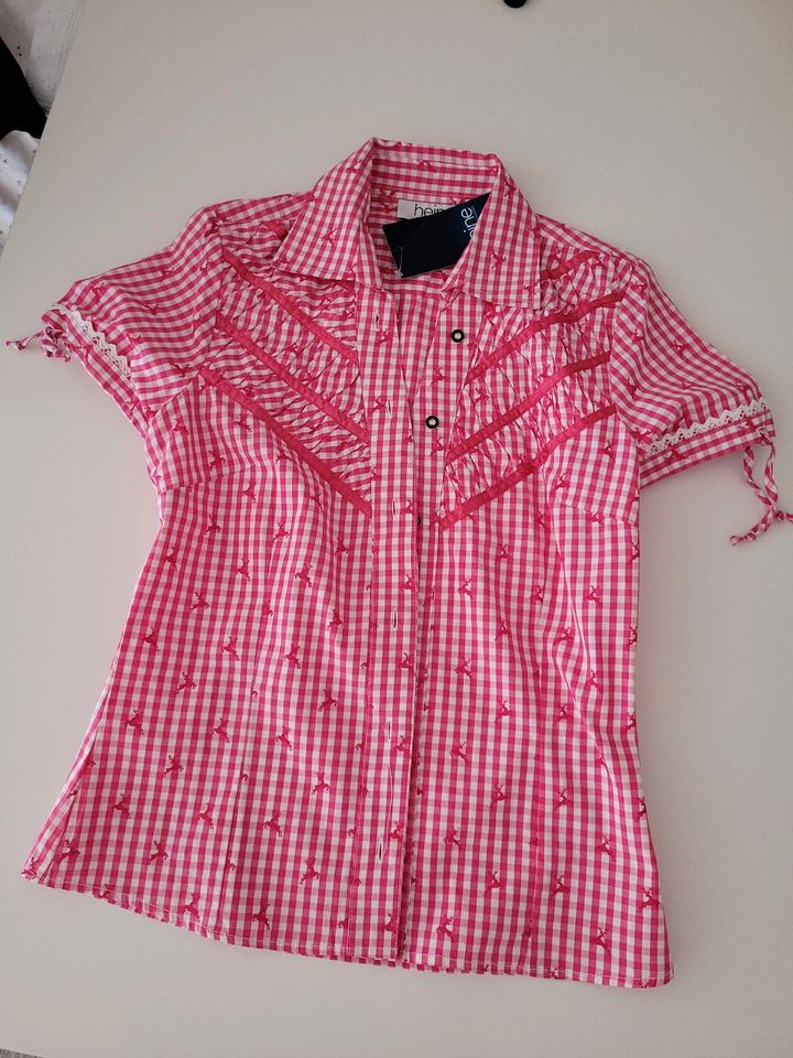 Trachten Bluse, rosa Gr. 36 in Riegel