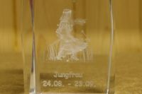 Jungfrau 3D Glas Quader Sternzeichen Niedersachsen - Baddeckenstedt Vorschau