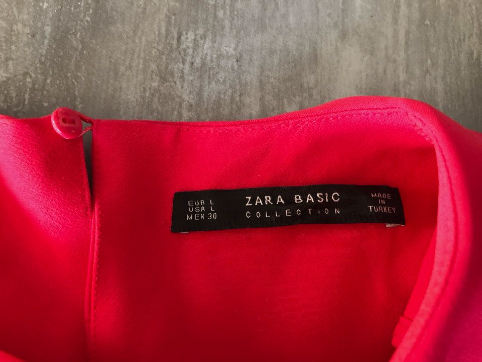 Damen Sommer Kleid Minikleid pink fuchsia von zara Basic Größe L in Bielefeld