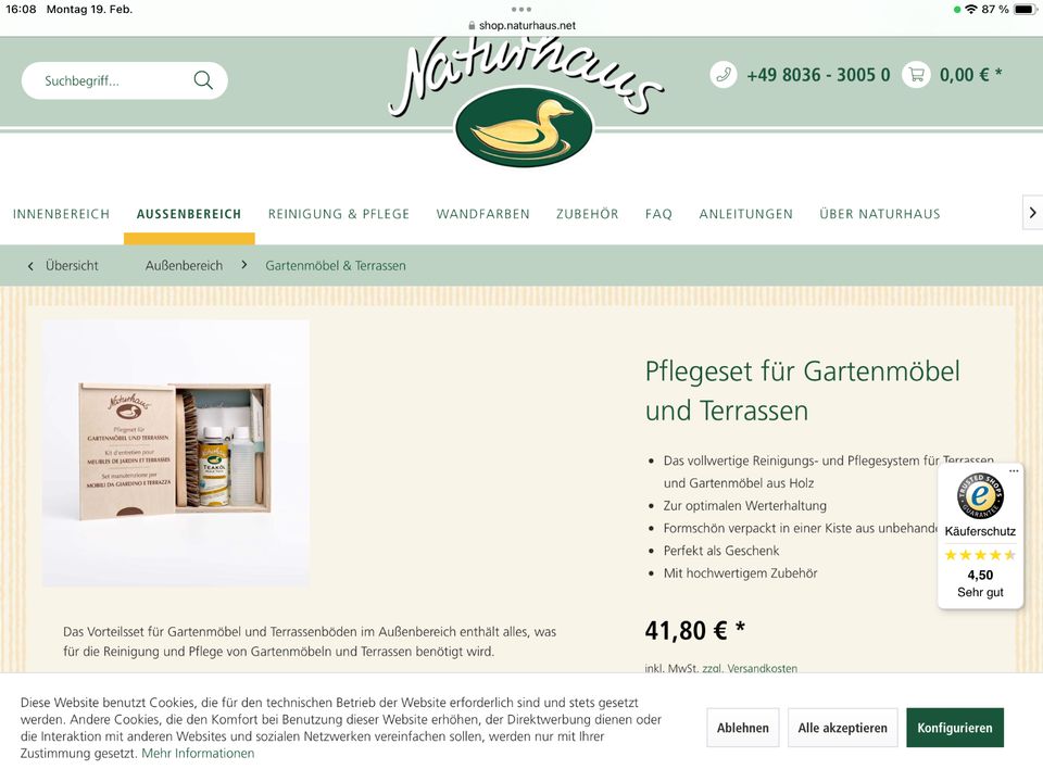 Naturhans Pflegeset für Gartenmöbel, neu und unbenutzt, NP € 42 in München