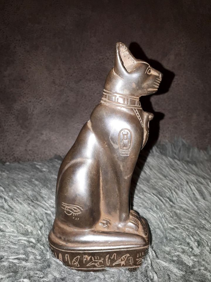 Katze ägyptisch Souvenir Original Ägypten Deko Hiroglyphen in Grabenstätt