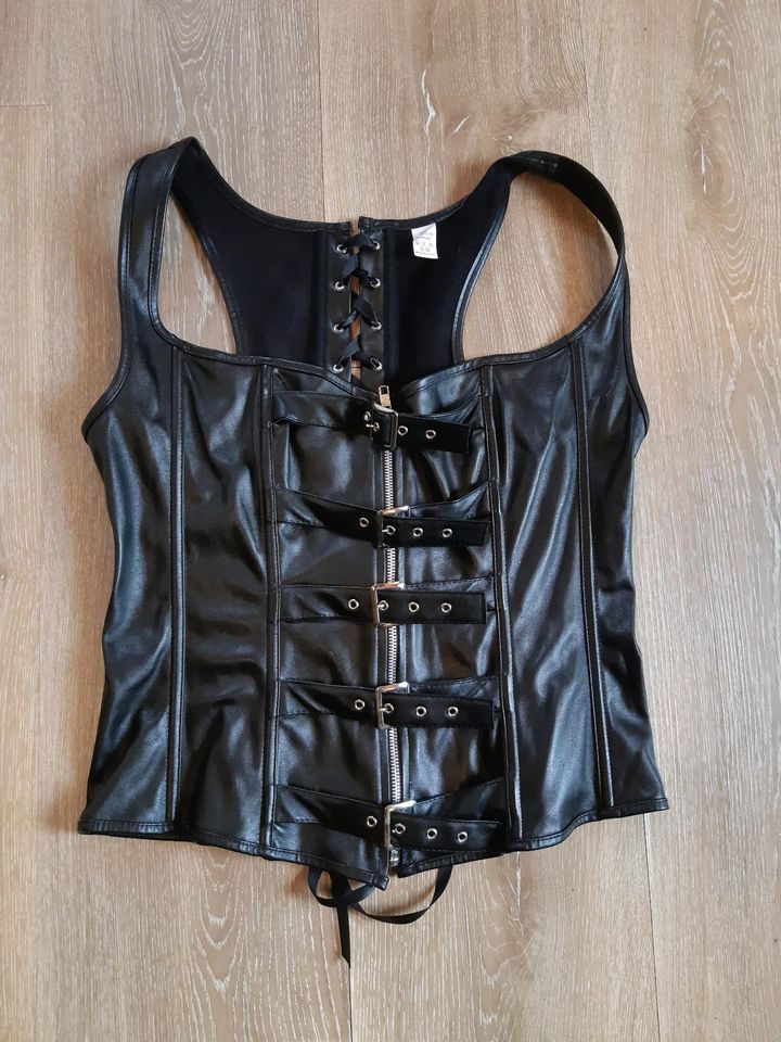 Gothic Corsage Kunstleder Top Gr. 2XL in Gräfenhainichen