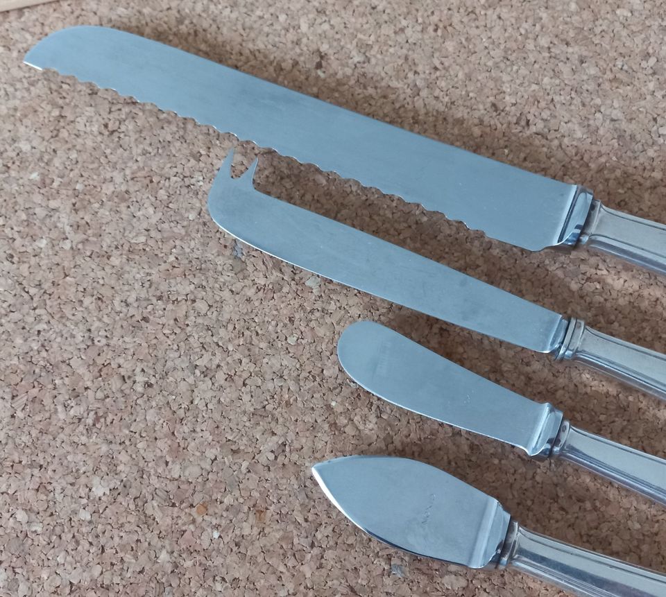 4 ALTE SILBER SERVIERBESTECK BROTMESSER BUTTERMESSER Käsemesser in Landshut