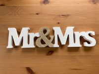 Mr& Mrs Aufsteller Schriftzug für Hochzeit Holz Gold weiß Bayern - Haßfurt Vorschau