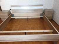 Bett Doppelbett Ehebett Eiche Sonoma mit Glas weiß 200 x 200 cm Bayern - Rain Lech Vorschau