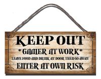 Schild Keep Out Gamer at Work Holz NEU Brandenburg - Petershagen Vorschau