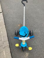 blaues Smoby Dreirad mit Stange und Gurt Dresden - Prohlis-Nord Vorschau