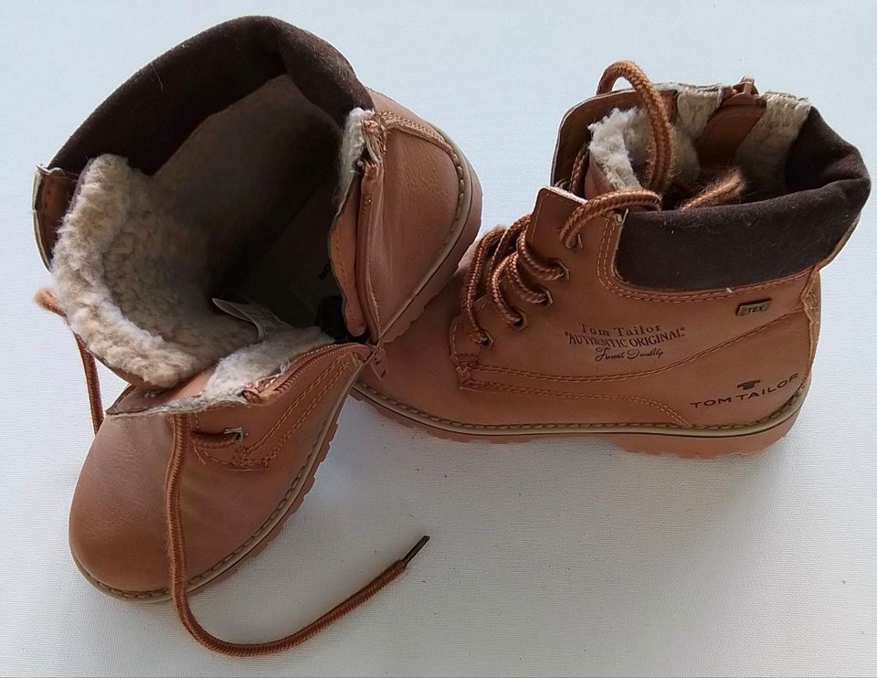 Tom Tailor Schuhe Boots beige halbhoch gefüttert Gr. 32 Winter in Wuppertal