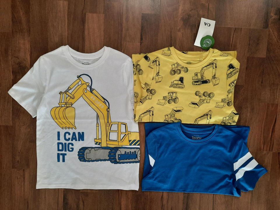 3er Pack T-Shirt (Bagger) 134 C&A *NEU/OVP in Weilrod 