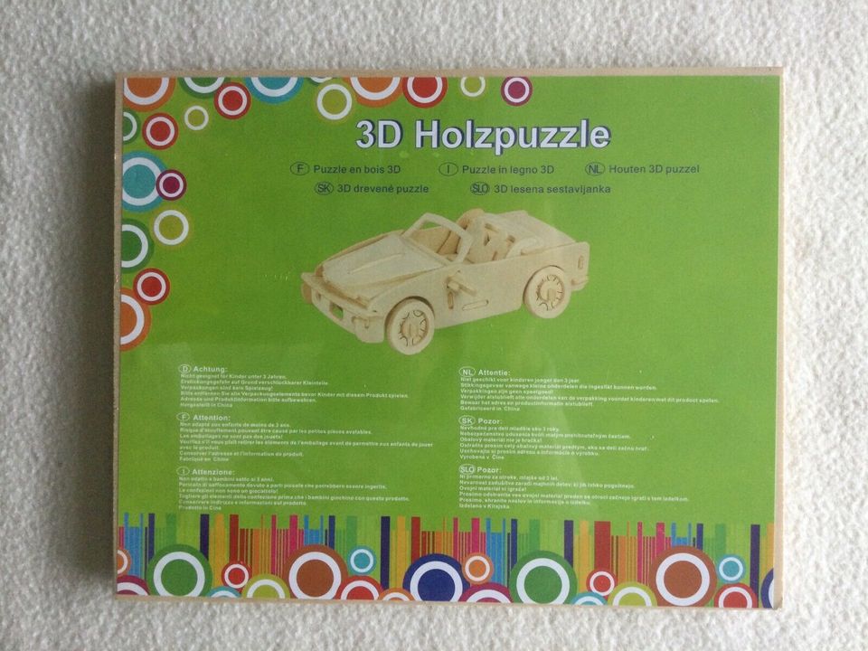 3D Holzpuzzle Cabriolet - NEU in Schöllkrippen