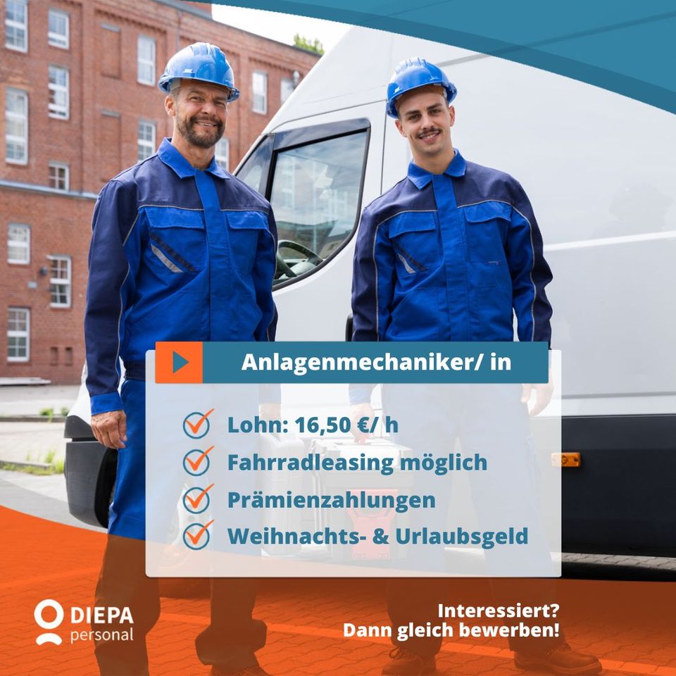 Wir suchen Anlagenmechaniker (m/w/d) für d. Montage im Anlagenbau in Norderstedt