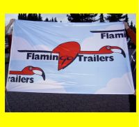 neues Anhänger Spannband Banner Fahne Flamingo Trailers 230 x 145 Nordrhein-Westfalen - Unna Vorschau