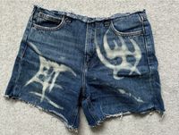 y2k cropped denim shorts mit bleach print Saarland - Kirkel Vorschau