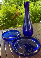 Blaues Glas-Set aus einer Vase und zwei Schalen Bayern - Burglengenfeld Vorschau