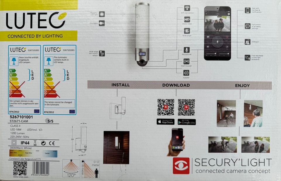 LUTEC  Elara Außenbeleuchtung mit Kamera in Aschersleben