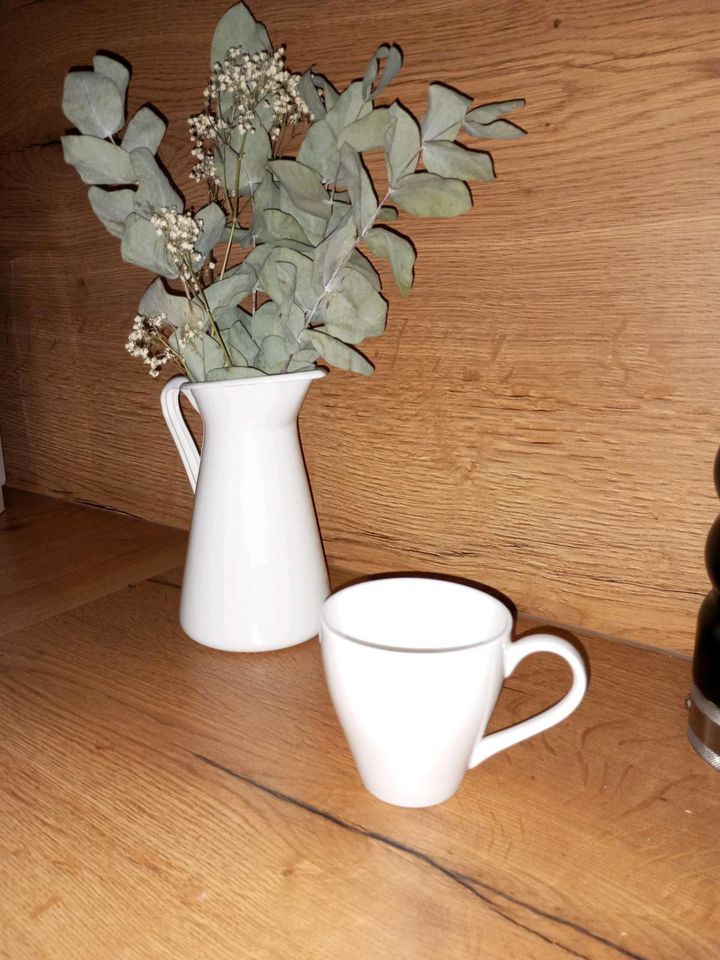 10 Kaffeetassen Uni weiß creme unbedruckt in Hof (Saale)
