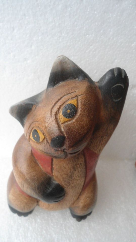 2 Katzen aus Holz Handarbeit - Deko Gr. 16 cm und 25cm. in Holzwickede