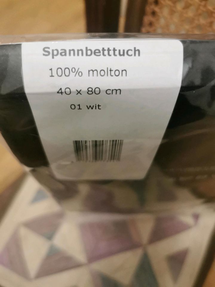 Arli Spannbetttuch, für  Baby-Matratze, Molton 40x80, neu in Dresden