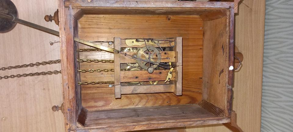 sehr alte Biedermeier / Rahmenuhr / Pendeluhr / Wanduhr mit Gong in Alsdorf
