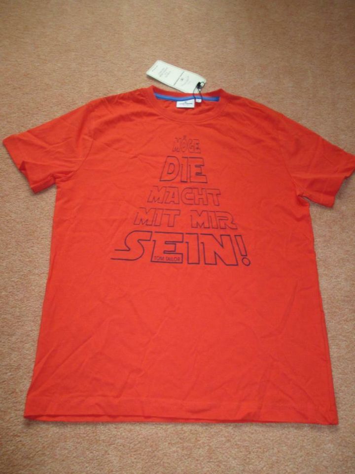 TOM TAILOR T-Shirt T Shirt  Schriftzug orange Gr. 164  L NEU in Kyritz