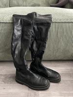 Overknee-Stiefel in Schwarz mit Prägung von Mango | Größe 37-37.5 Nordrhein-Westfalen - Eschweiler Vorschau
