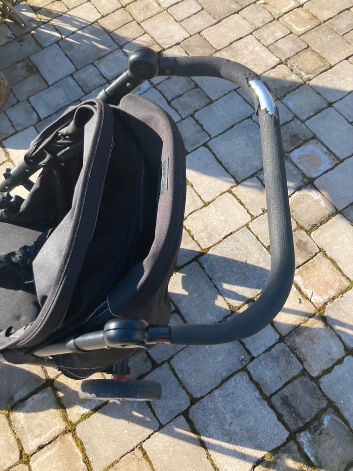 Gesslein Buggy S4 schwarz mit grauem Kinderwagenaufsatz, wie Neu in Ebensfeld