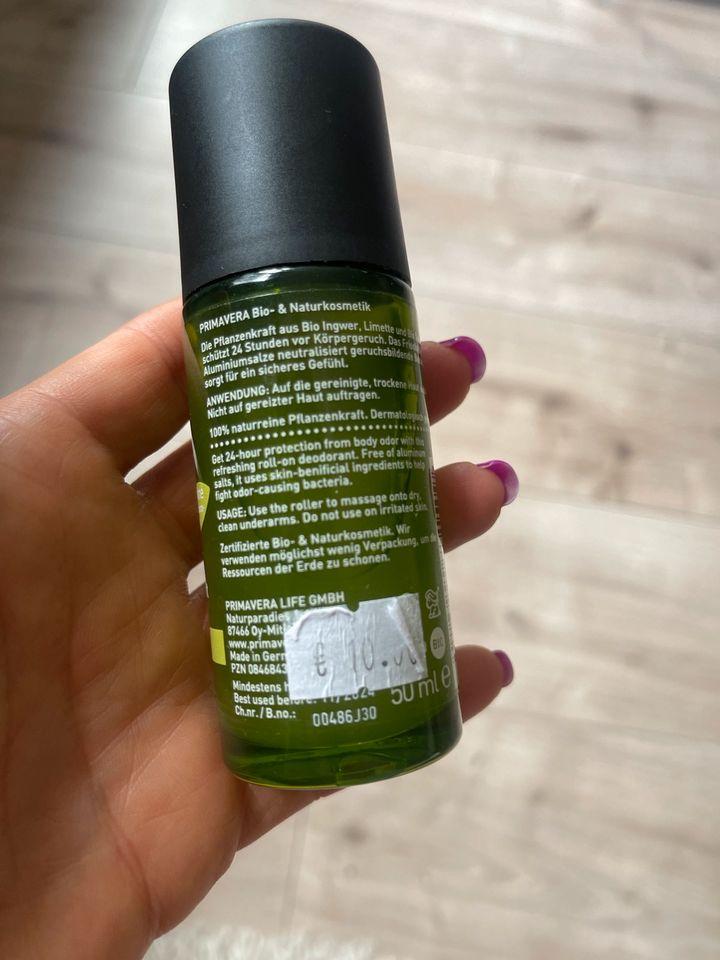 DEO PRIMAVERA NATURKOSMETIK ohne Aluminium NEU INGWER LIMETTE in Essen