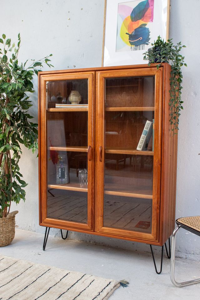 Vitrine Highboard Kommode Vintage Sideboard Teak Midcentury in Köln