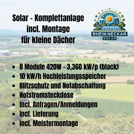 Solaranlage incl. Montage; 8 Module; 10kWh Speicher in Sinsheim
