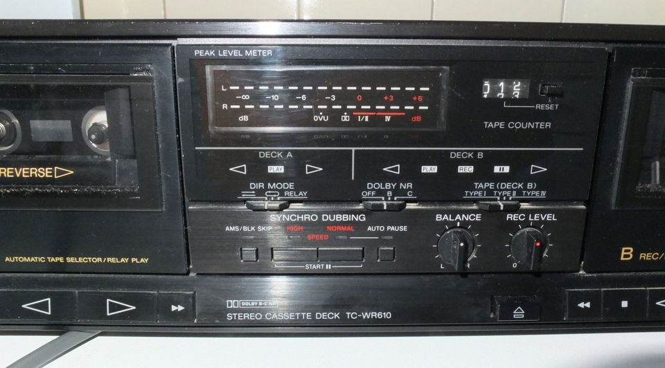 1989, Sony TC-WR610, HX PRO, Kassettendeck, Doppel, neue Riemen in Stuttgart