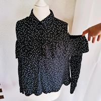 Sommerbluse 36 S Punkte schulterfrei Top Shirt Croptop 34 XS zara Bayern - Neu Ulm Vorschau
