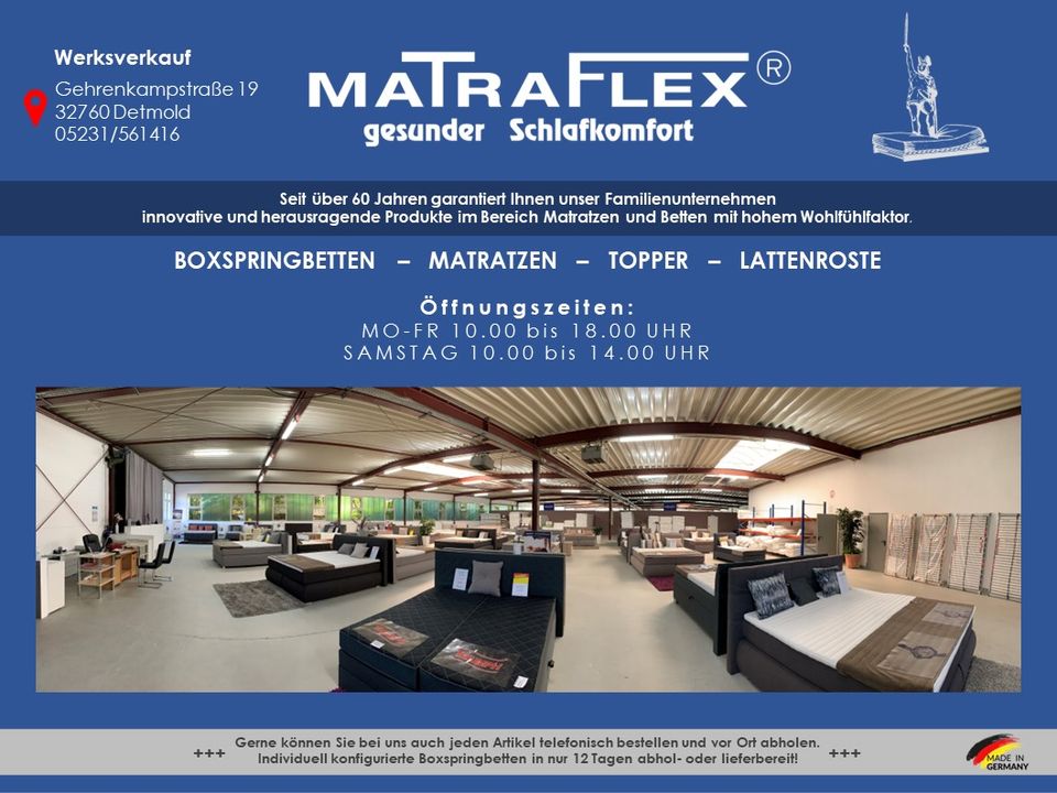 Matraflex® - Werksverkauf Detmold - Boxspringbetten u. Matratzen in Detmold