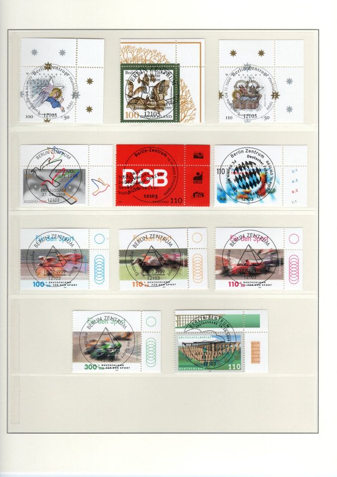 Bund Briefmarken Sammlung Jahrgang 1995 – 1999 komplett gestempel in München