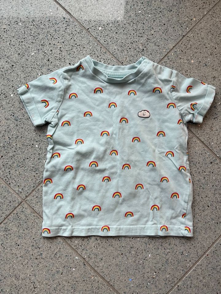 T-Shirt H&M Gr. 80 mint Regenbogen Oberteil kurzarm in Karlsdorf-Neuthard