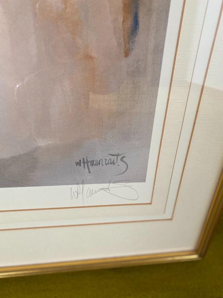 nummerierter signierter Kunstdruck Willem Haenraets gerahmt in Würselen