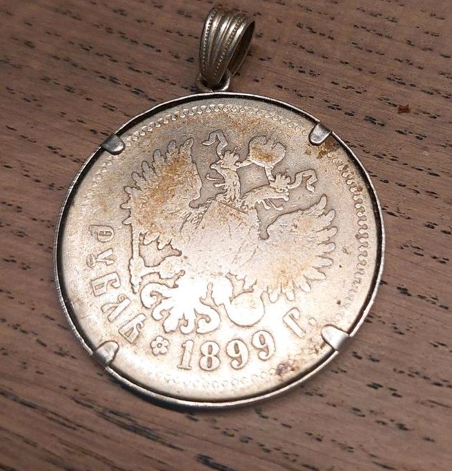 Münze Silbermünze Anhänger Russland 1899 1 Rubel in Titz