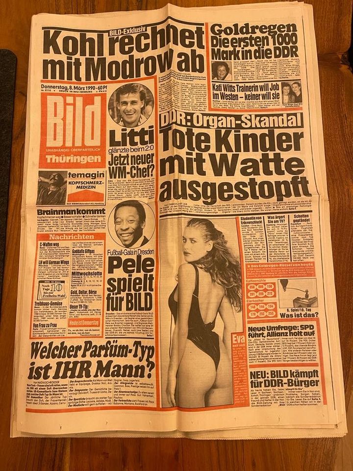 BILD Zeitung 1990 - alte Bild Zeitungen 90er in Ohrdruf