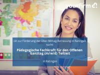 Pädagogische Fachkraft für den Offenen Ganztag (m/w/d) Teilzeit Nordrhein-Westfalen - Ratingen Vorschau