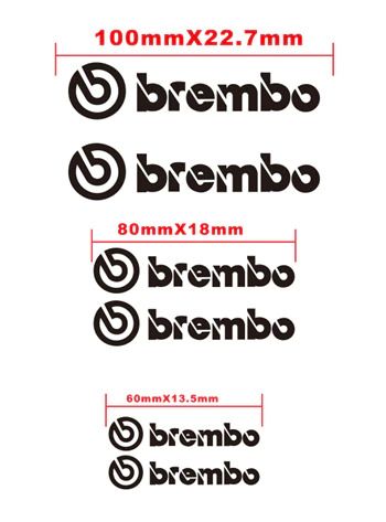 6x Brembo Logo Bremssattel Aufkleber Premium Qualität Schwarz in