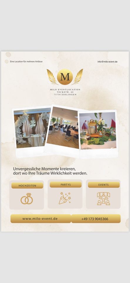 Eventlocation, Partylocation, Hochzeiten, Seminare und Tagungen in Esslingen