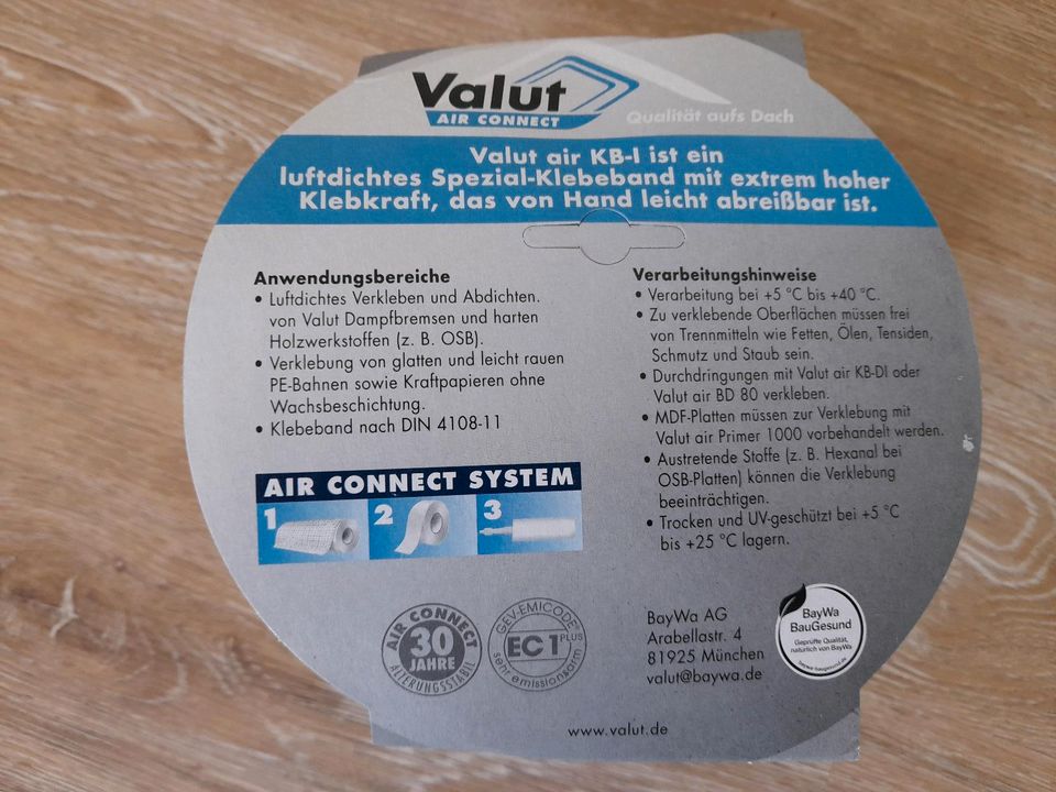 Klebeband Valut Air Connect für Dampfbremse in Bayern - Hirschau | eBay  Kleinanzeigen ist jetzt Kleinanzeigen