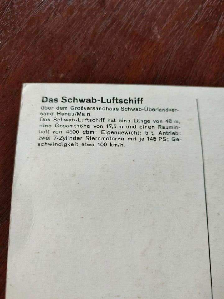 Postkarte Ansichtskarte Schwab- Luftschiff Schwab Versand 1961 in Hamburg