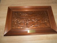Wandbild;Kupferbild im Holzrahmen( Waldarbeiter mit Pferdegespann Niedersachsen - Barnstorf Vorschau