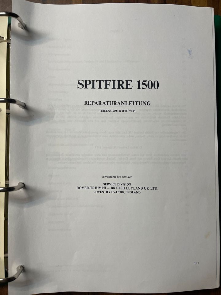 !!!!!!!!Reparaturanleitung!!!!!!!Triumph Spitfire 1500 in Deutsch in Sorge Harz