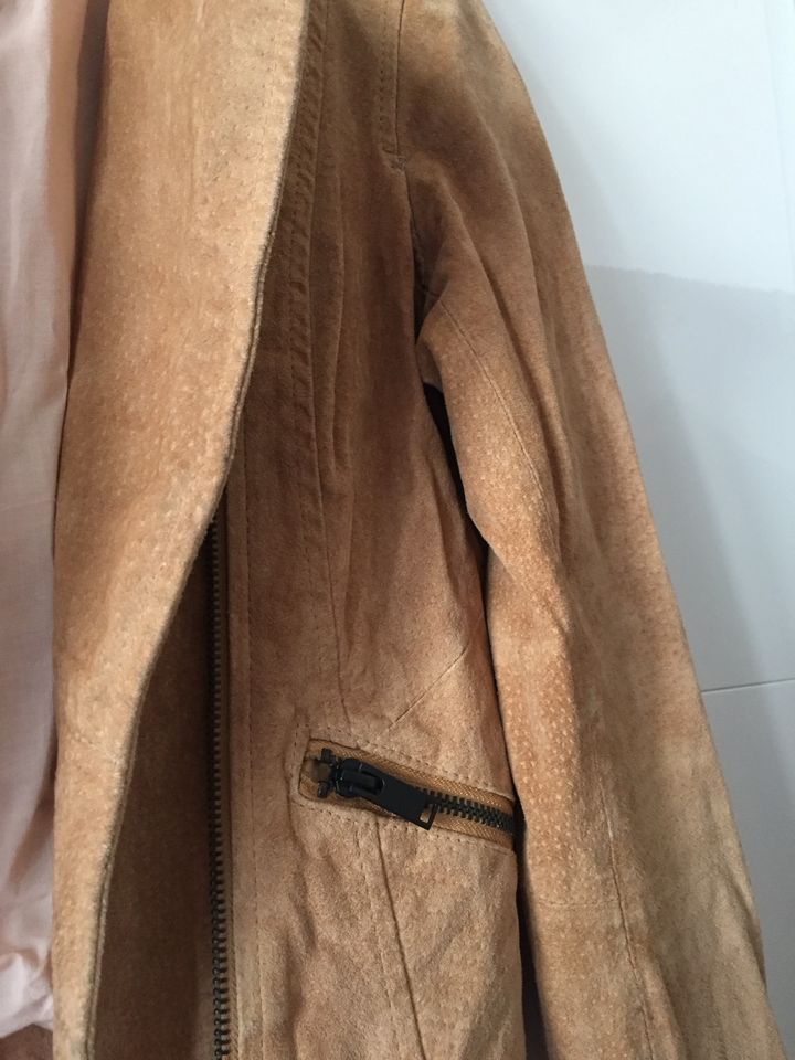 Bershka Lederjacke Wildleder Imitat cognac Gr. S in Stolberg (Rhld)