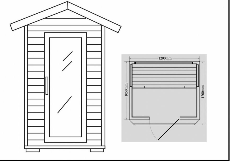 Luxus LED Infrarotsauna.Infrarotkabine 120x120x210 cm Wärmekabine in Hofkirchen