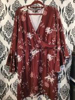 Kleid 52 54 bordeaux rot Blumen Volant/Faltenärmel Beuel - Oberkassel Vorschau