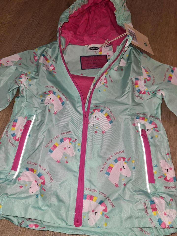 Regenkombi 98/104 Matschhose Regenjacke neu Einhorn Einhörner in Bergisch Gladbach