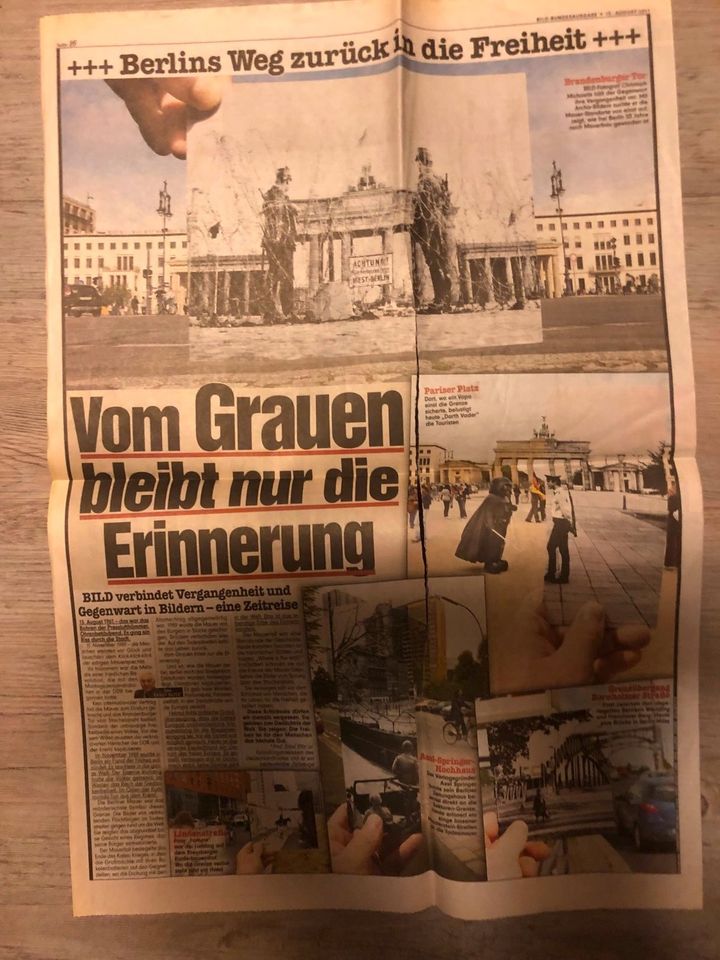 Bildzeitung Original Nachtausgabe vom 14. August 1961 Mauerfall in Kirchlengern