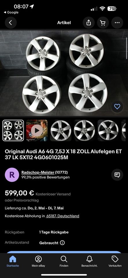 225/50/18 Audi Alu Felgen Allwetterreifen *ca.6mm* Neuwertig in Moers
